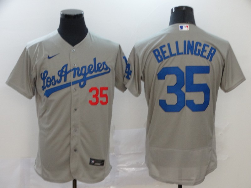 Men's Los Angeles Dodgers #35 Cody Bellinger Gray 2020 Nike Flexbase Jersey