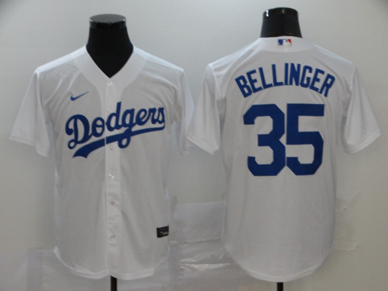 Men's Los Angeles Dodgers #35 Cody Bellinger White 2020 Nike Cool Base Jersey