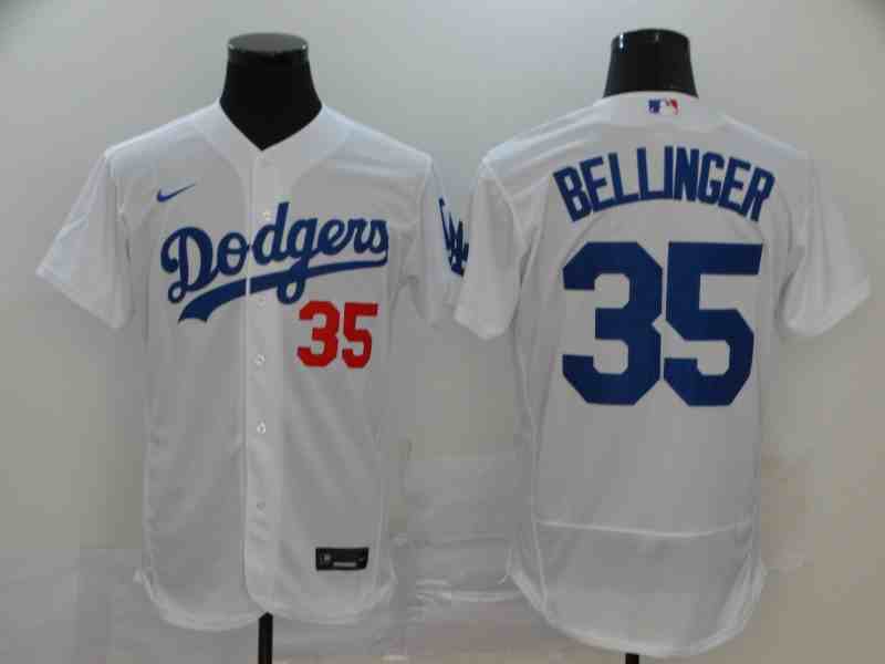 Men's Los Angeles Dodgers #35 Cody Bellinger White 2020 Nike Flexbase Jersey