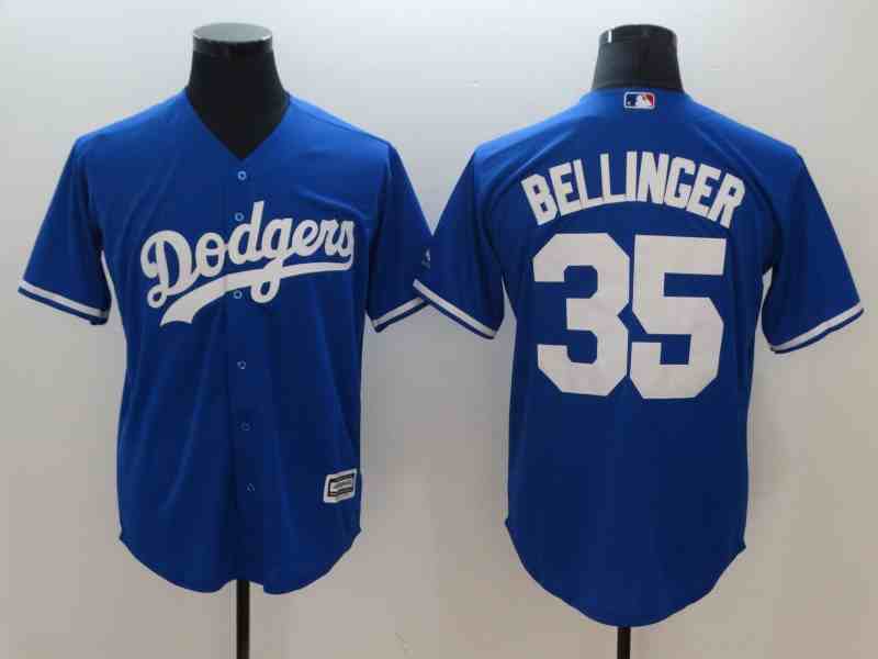 Men's Los Angeles Dodgers #35 Cody Bellinger Blue Cool Base  Jersey