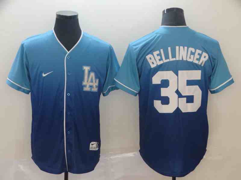 Men's Los Angeles Dodgers #35 Cody Bellinger Blue Drift Fashion Jersey