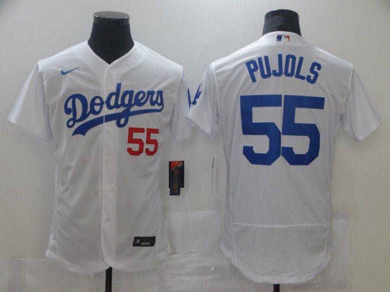 Men's Los Angeles Dodgers #55 Albert Pujols Black 2020 Nike Flexbase Jersey