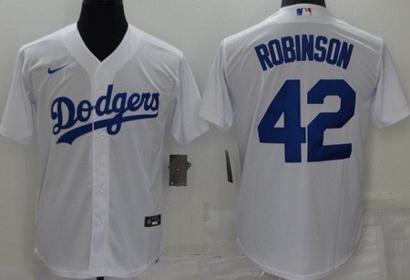 Men's Los Angeles Dodgers #42 Jackie Robinson White Cool Base Jersey
