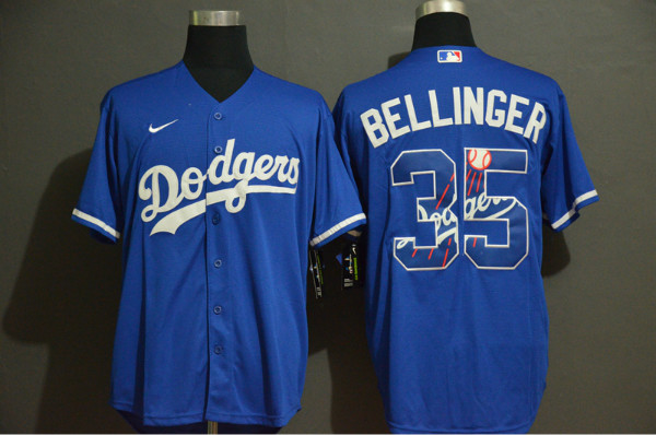 Men's Los Angeles Dodgers #35 Cody Bellinger Royal 2020 Nike Cool Base With Team Logo Jersey
