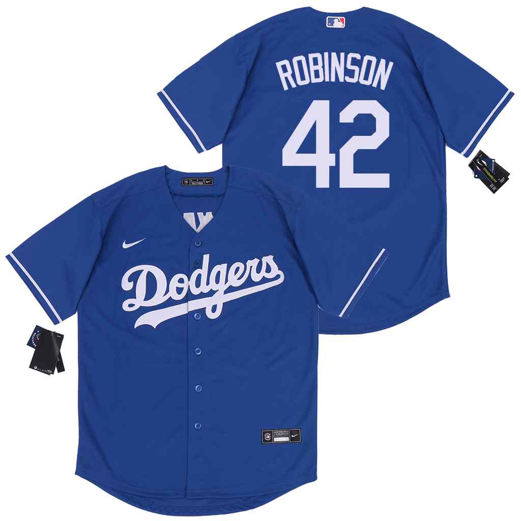 Men's Los Angeles Dodgers #42 Jackie Robinson Royal 2020 Nike Cool Base Jersey