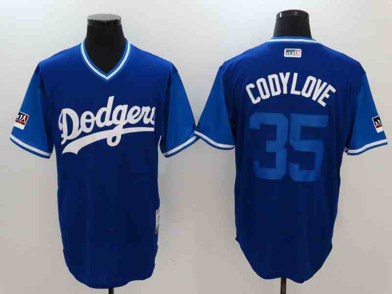 Men's Los Angeles Dodgers #35 Cody Bellinger Cody Love Majestic Royal Players Weekend Jersey