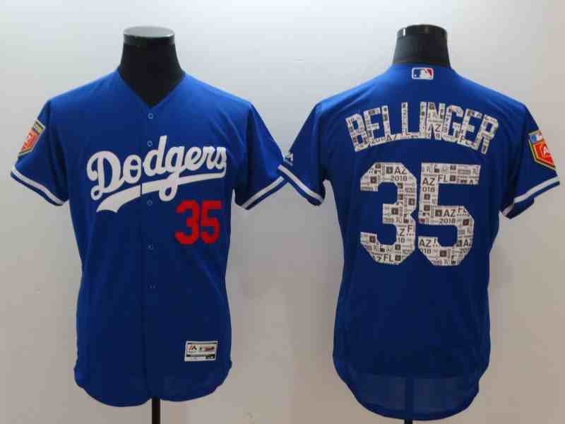 Men's Los Angeles Dodgers #35 Cody Bellinger Royal 2018 Spring Training Flexbase Jersey