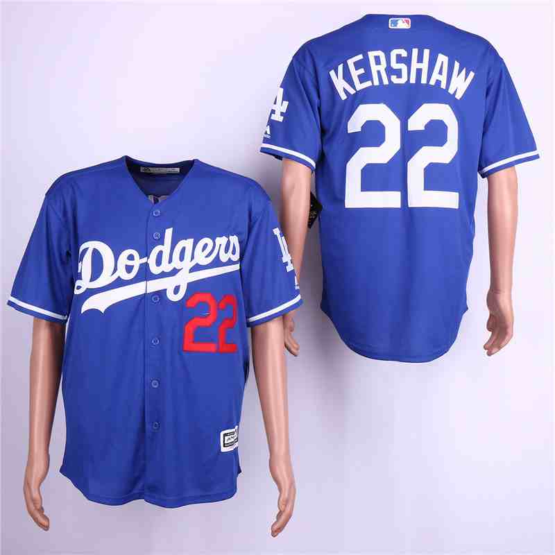 Men's Los Angeles Dodgers #22 Clayton Kershaw Royal Cool Base Jersey