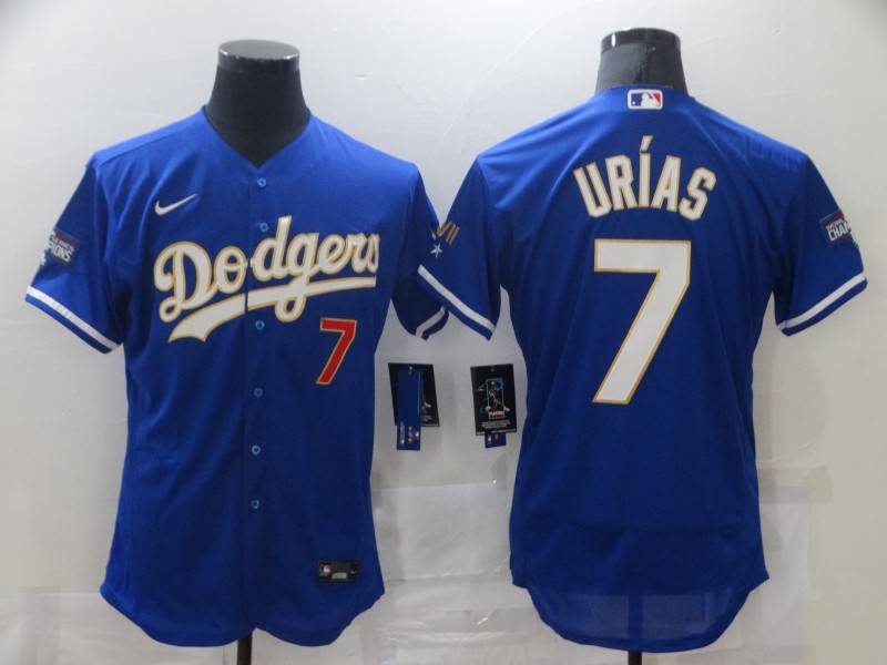 Men's Los Angeles Dodgers #7 Julio Urias Royal Nike 2021 Gold Program Flexbase Jerseys