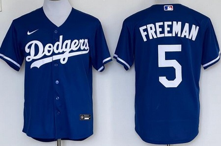 Men's Los Angeles Dodgers #5 Freddie Freeman Blue Cool Base Jersey