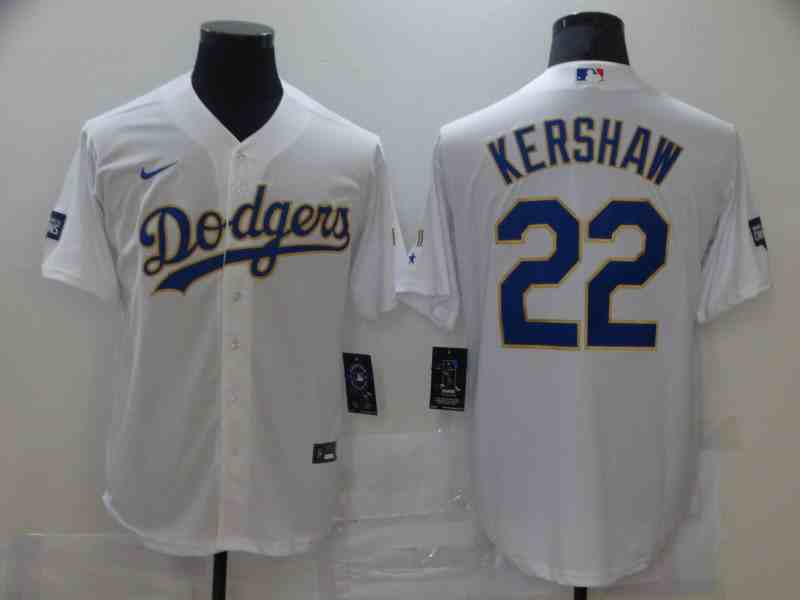 Men's Los Angeles Dodgers #22 Kershaw White Game 2021 Nike MLB Jerseys