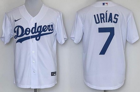 Men's Los Angeles Dodgers #7 Julio Urias White Cool Base Jersey