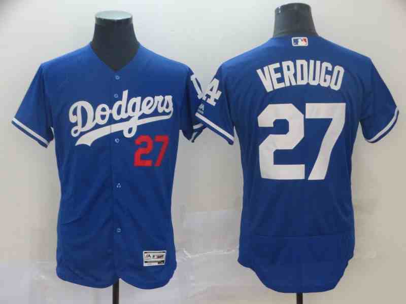 Men's Los Angeles Dodgers #27 Alex Verdugo Blue Flexbase Jersey