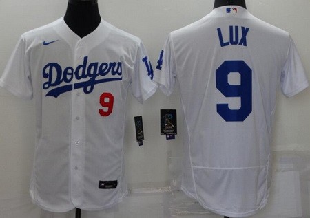 Men's Los Angeles Dodgers #9 Gavin Lux White Authentic Jerse