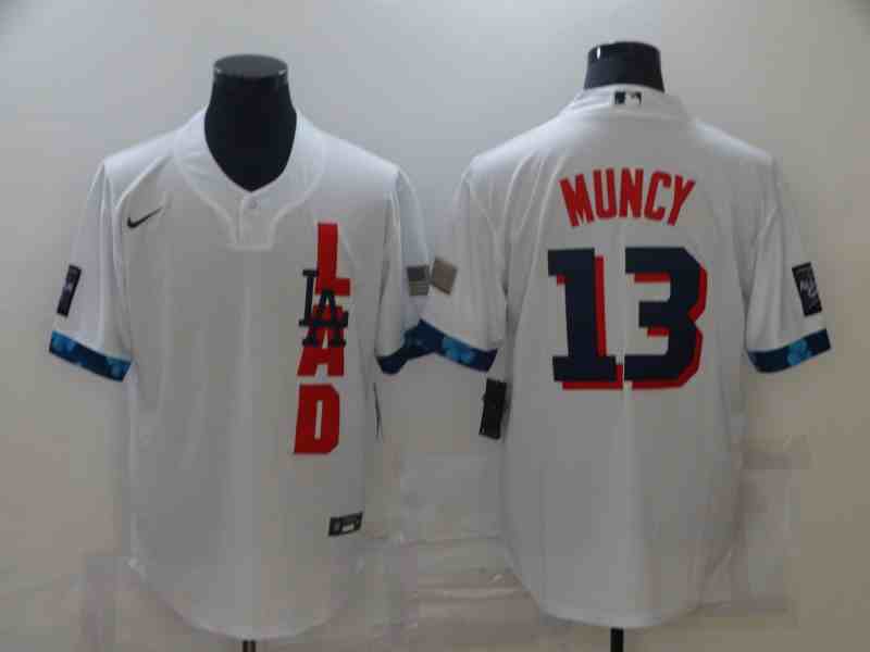 Men's Los Angeles Dodgers #13 Max Muncy White 2021 MLB All-Star Game Cool Base Jersey