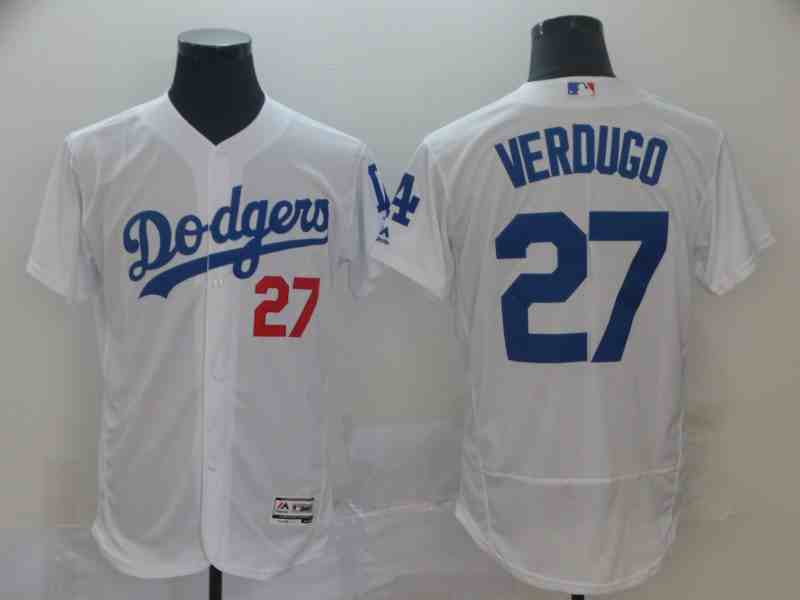 Men's Los Angeles Dodgers #27 Alex Verdugo White Flexbase Jersey