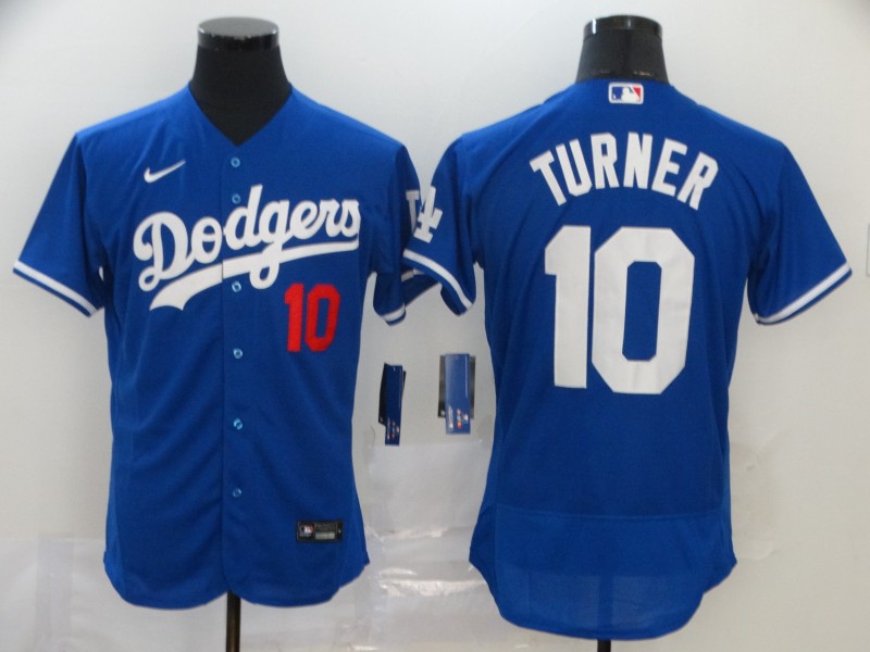 Men's Los Angeles Dodgers #10 Justin Turner Royal 2020 Nike Flexbase Jersey