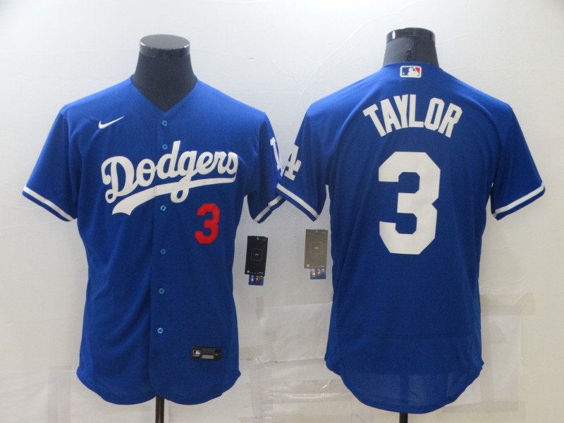 Men's Los Angeles Dodgers #3 Chris Taylor Royal Nike Flexbase Jersey