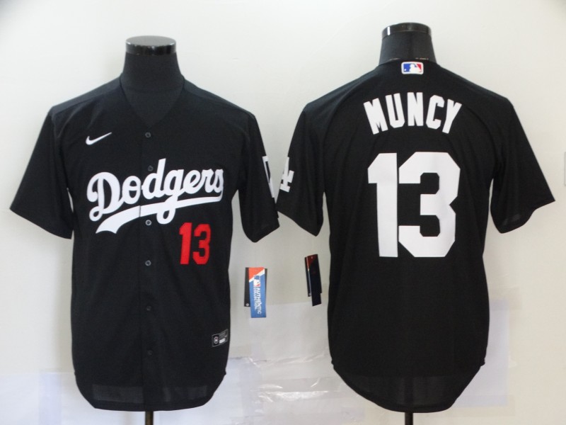 Men's Los Angeles Dodgers #13 Max Muncy Black 2020 Nike Cool Base Jersey