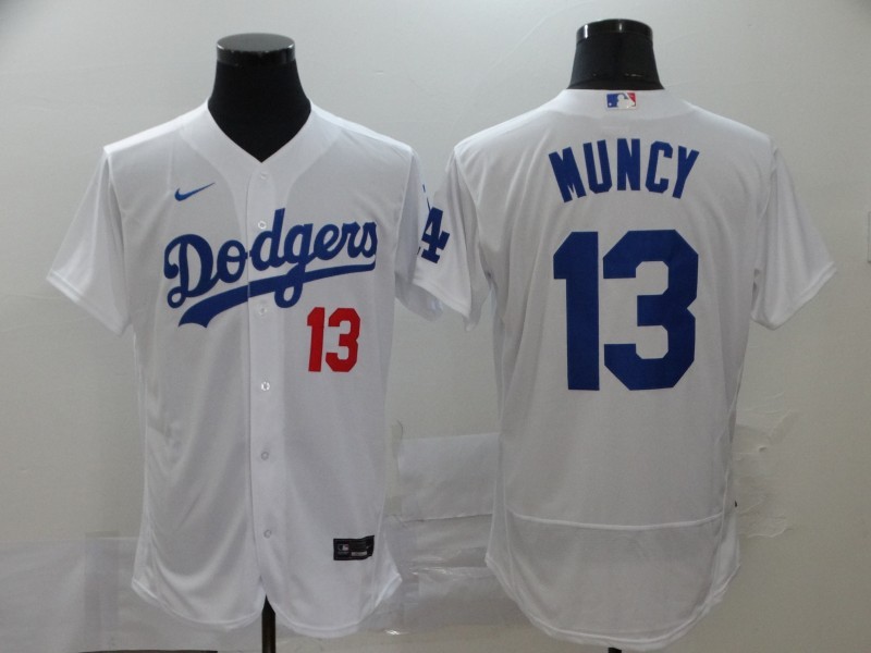 Men's Los Angeles Dodgers #13 Max Muncy White 2020 Nike Flexbase Jersey