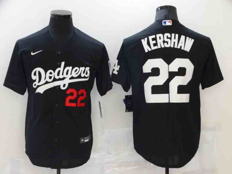 Men's Los Angeles Dodgers #22 Clayton Kershaw Black Turn Back The Clock Jersey