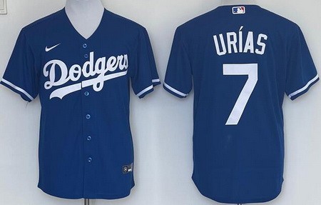 Men's Los Angeles Dodgers #7 Julio Urias Blue Cool Base Jersey