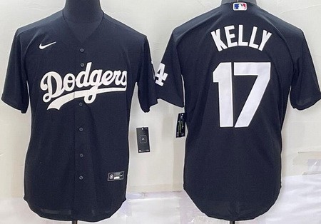 Men's Los Angeles Dodgers #17 Joe Kelly Black Cool Base Jersey