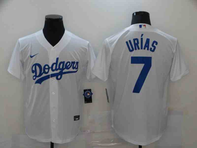 Men's Los Angeles Dodgers #7 Julio Urias White 2020 Nike Cool Base Jersey