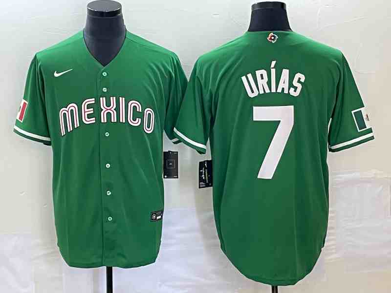 Men's Los Angeles Dodgers #7 Julio Urias 2023  world cup Green Stitched Baseball Jersey9