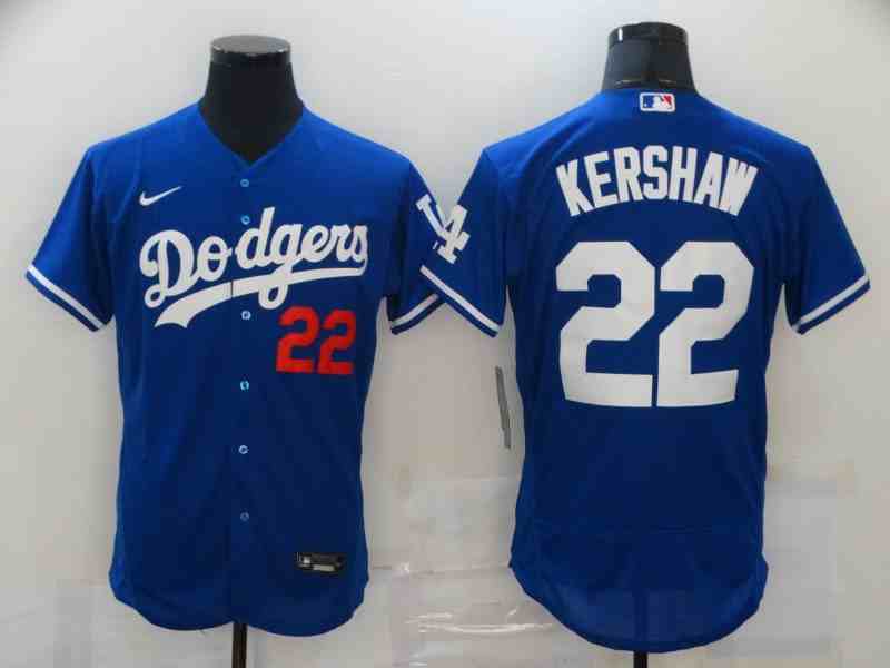 Men's Los Angeles Dodgers #22 Clayton Kershaw Royal 2020 Nike Flexbase Jersey