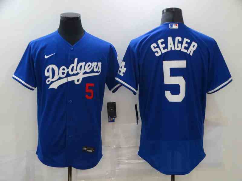 Men's Los Angeles Dodgers #5 Corey Seager Royal 2020 Nike Flexbase Jersey