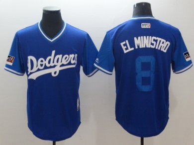Men's Los Angeles Dodgers #8 Manny Machado El Ministro Royal 2018 Players Weekend Authentic Team Jersey