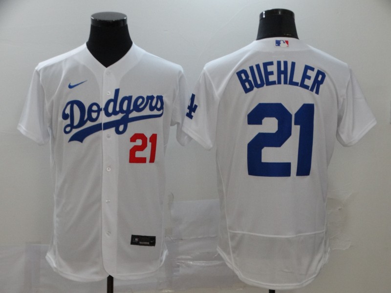 Men's Los Angeles Dodgers #21 Walker Buehler White 2020 Nike Flexbase Jersey