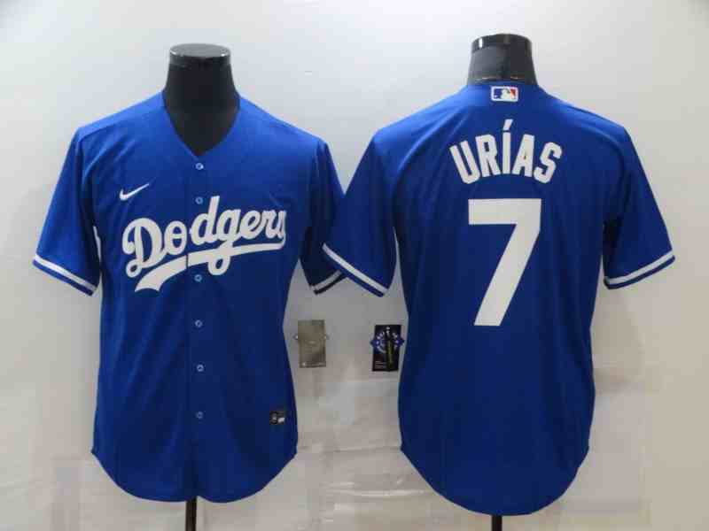 Men's Los Angeles Dodgers #7 Julio Urias Royal 2020 Nike Cool Base Jersey