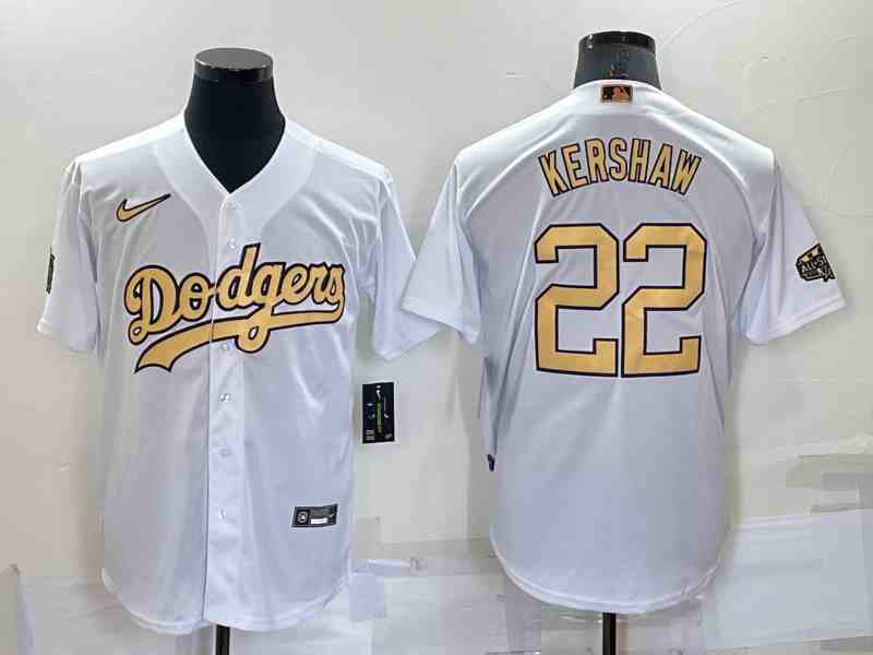Men's Los Angeles Dodgers #20 Clayton Kershaw White 2022 All Star Stitched Cool Base Nike Jersey
