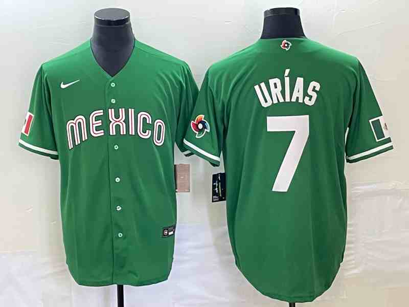 Men's Los Angeles Dodgers #7 Julio Urias 2023  world cup Green Stitched Baseball Jersey11