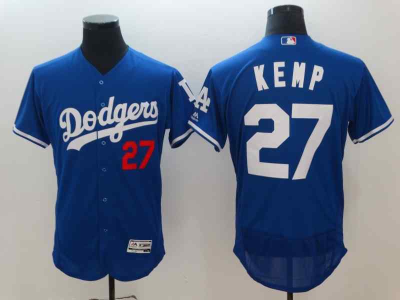 Men's Los Angeles Dodgers #27 Matt Kemp Royal Flexbase Jersey