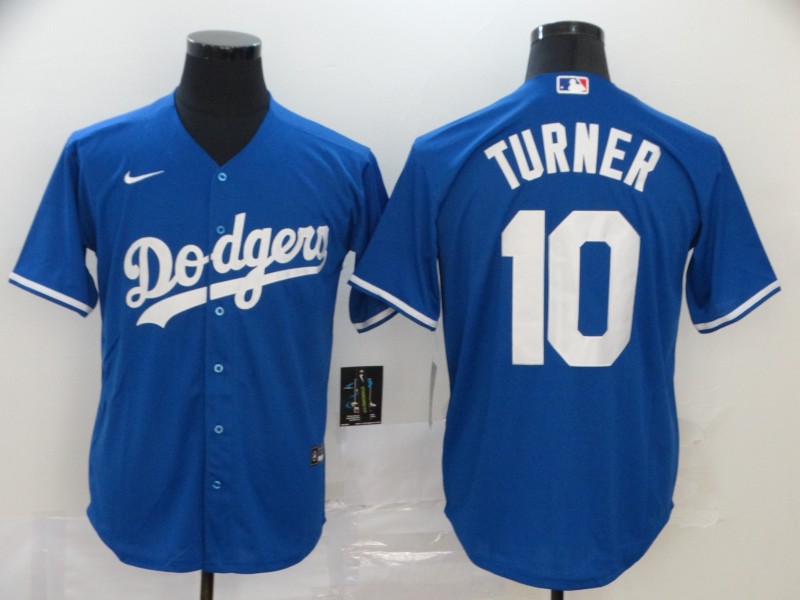 Men's Los Angeles Dodgers #10 Justin Turner Royal 2020 Nike Cool Base Jersey