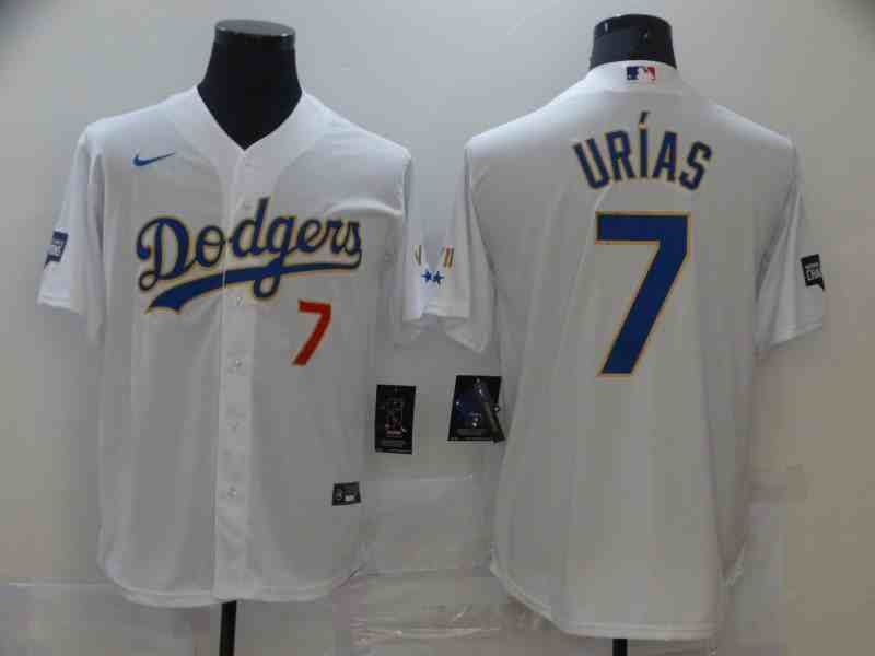 Men's Los Angeles Dodgers #7 Urias White Game 2021 Nike MLB Jerseys