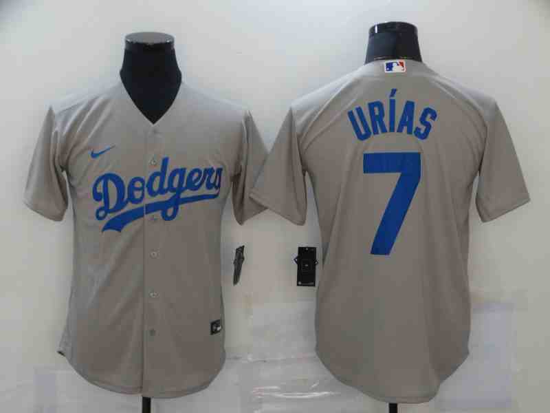 Men's Los Angeles Dodgers #7 Julio Urias Gray 2020 Nike Cool Base Jersey