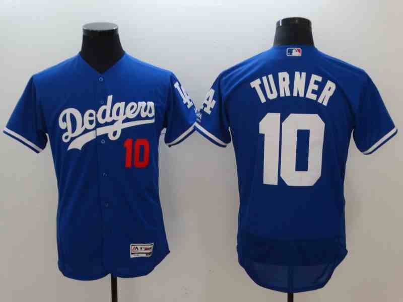 Men's Los Angeles Dodgers #10 Justin Turner Blue Flexbase Jerseys