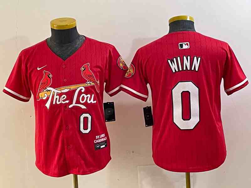 Women's St Louis Cardinals #0 Masyn Winn Red 2024 City Connect Limited Stitched Baseball Jersey