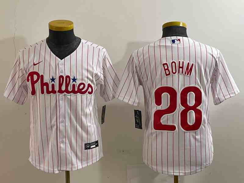 Women's Philadelphia Phillies #28 Alec Bohm White Cool Base Jersey