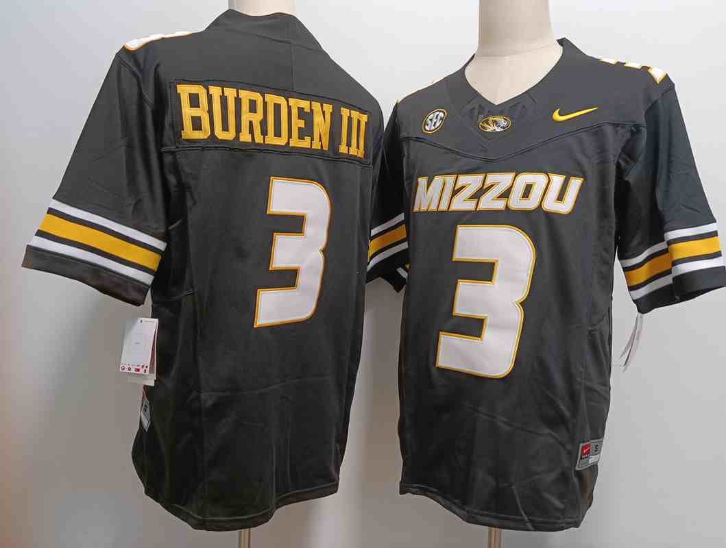 Men'sMissouri Tigers#3 Luther Burden III Black 2023 F.U.S.E. Stitched College Football Jersey