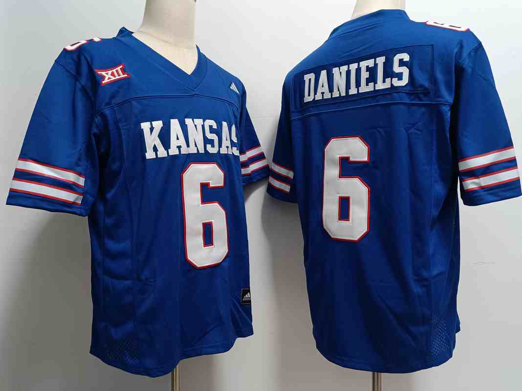 Men's Kansas Jayhawks#6 Jalon Daniels Royal College jersey