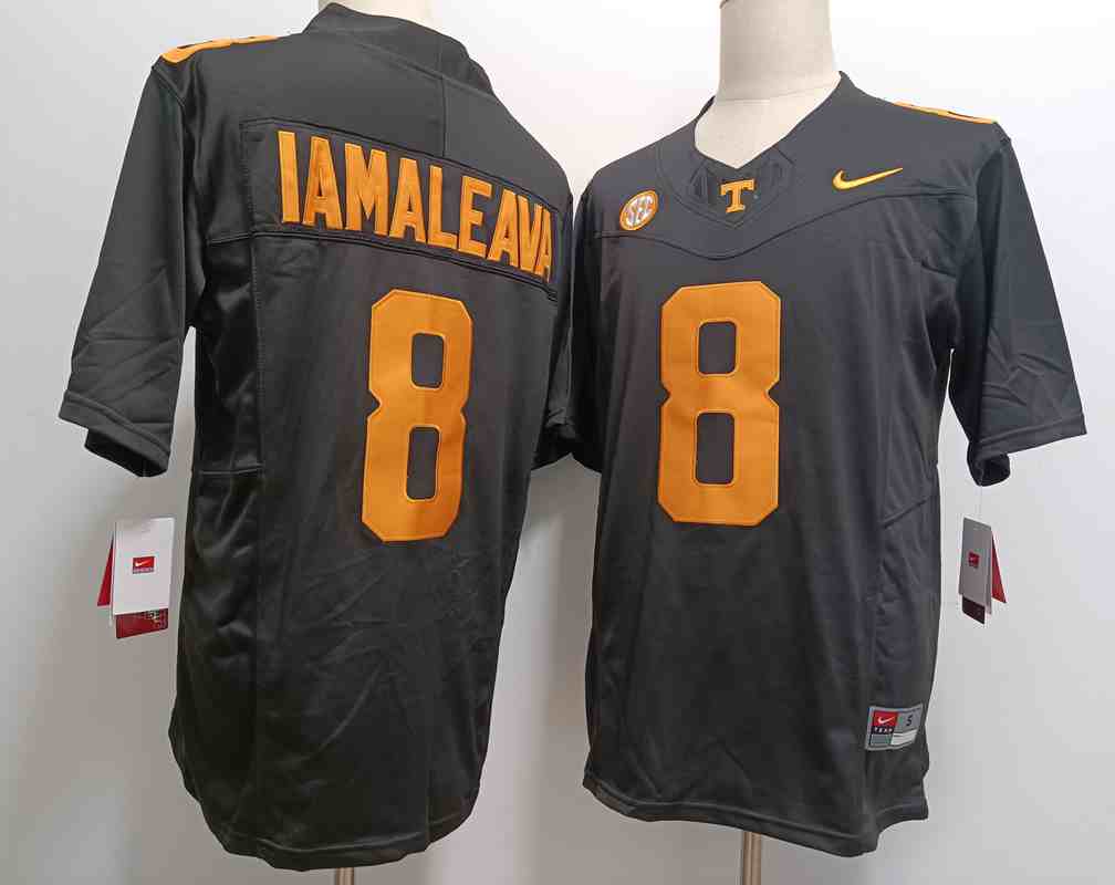 Men's Tennessee Volunteers #8 Nico Iamaleava Black Stitched Jersey