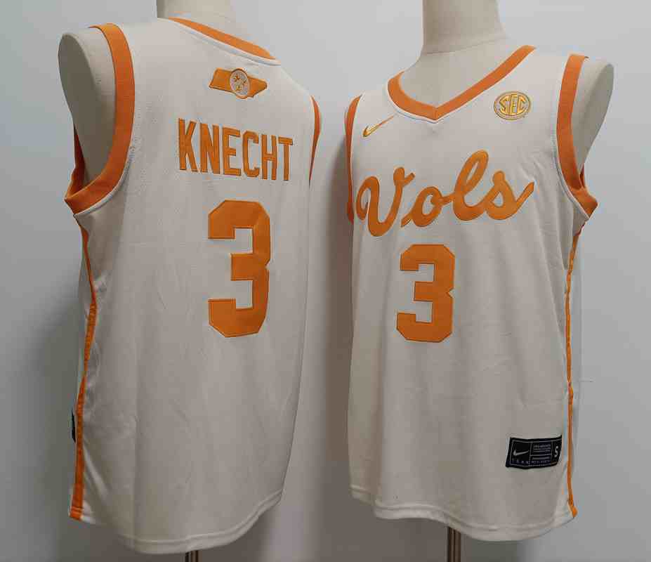 Men's Tennessee Volunteers#3 Dalton Knecht White College Basketball  jersey
