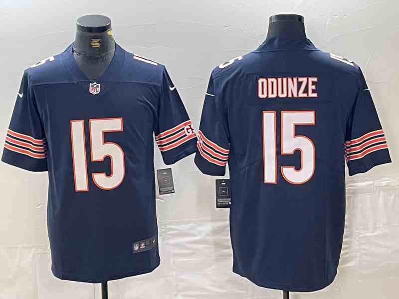 Men's Chicago Bears #15 Rome Odunze Navy 2024 Draft Vapor Football Stitched Jersey