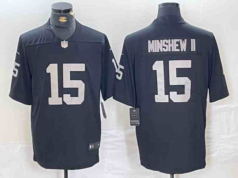 Men's Las Vegas Raiders #15 Gardner Minshew II Black Vapor Football Stitched Jersey