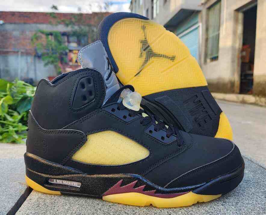 Air Jordan 5 Black Yellow us7-us13 Men's shoes